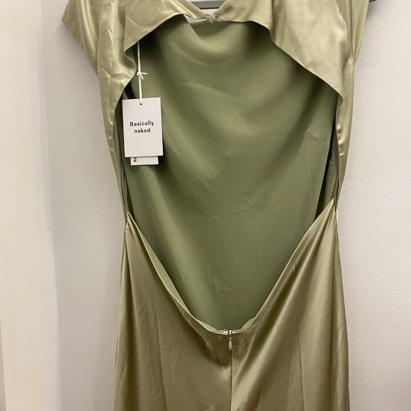 NEW Reformation Niamh Silk Dress Green - Size 12 NWT - Picture 4 of 7